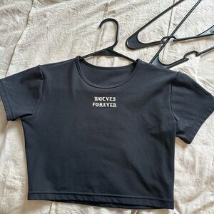 Black darc Sport Wolves Forever Crop Top